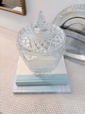Vintage Anchor Hocking Wexford Crystal Cookie Jar